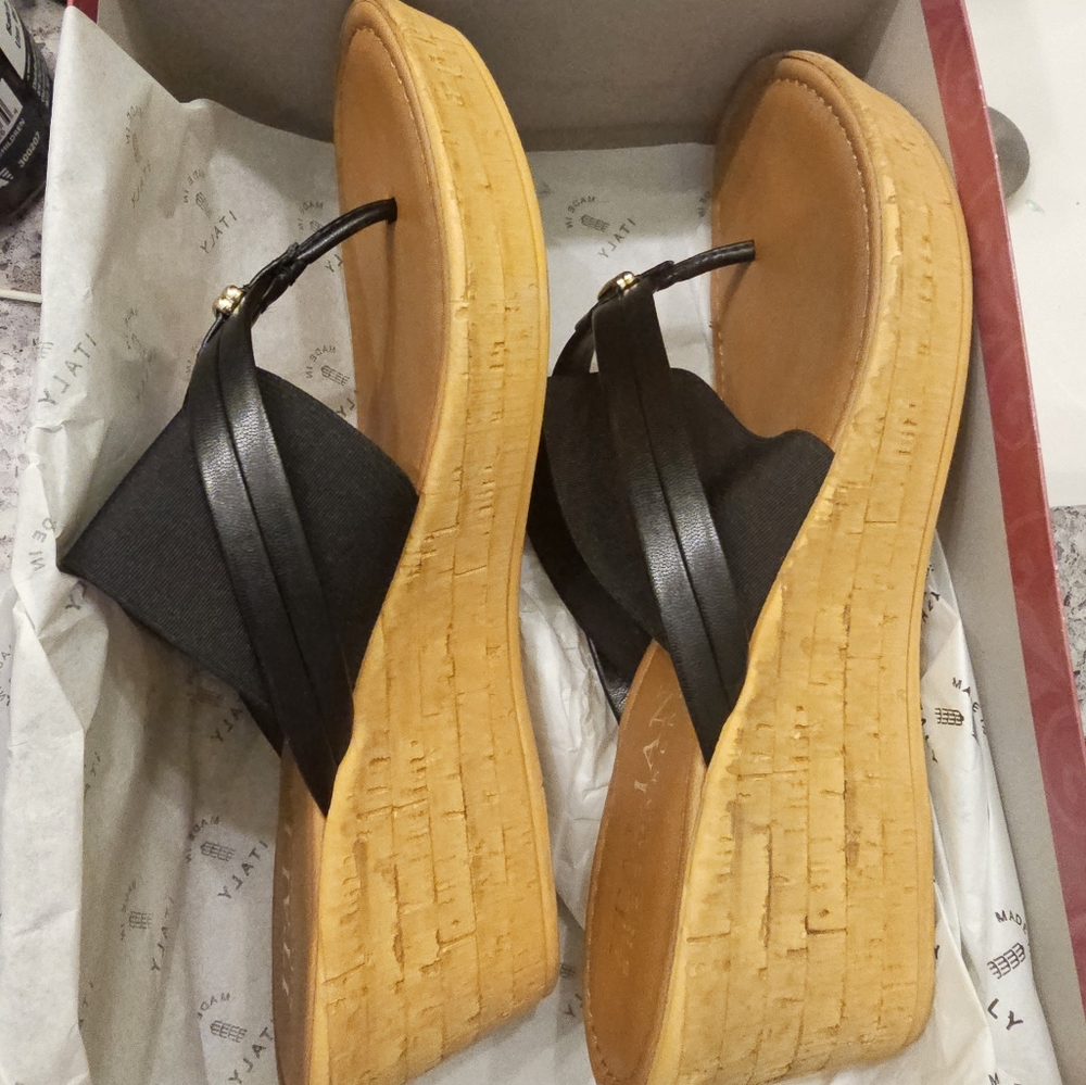 Italian wedge flip flops